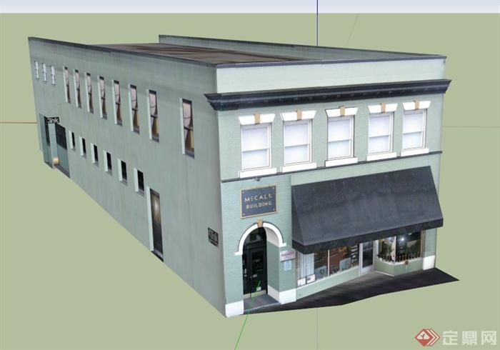 咖啡馆建筑设计SU模型(1)
