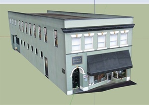 咖啡馆建筑设计SU(草图大师)模型