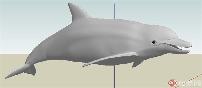 凤凰与海豚雕塑su模型(2)