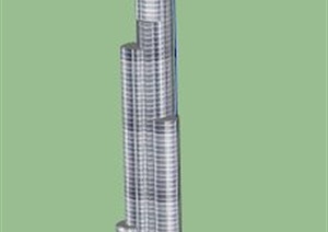迪拜某超高层建筑设计SU(草图大师)模型