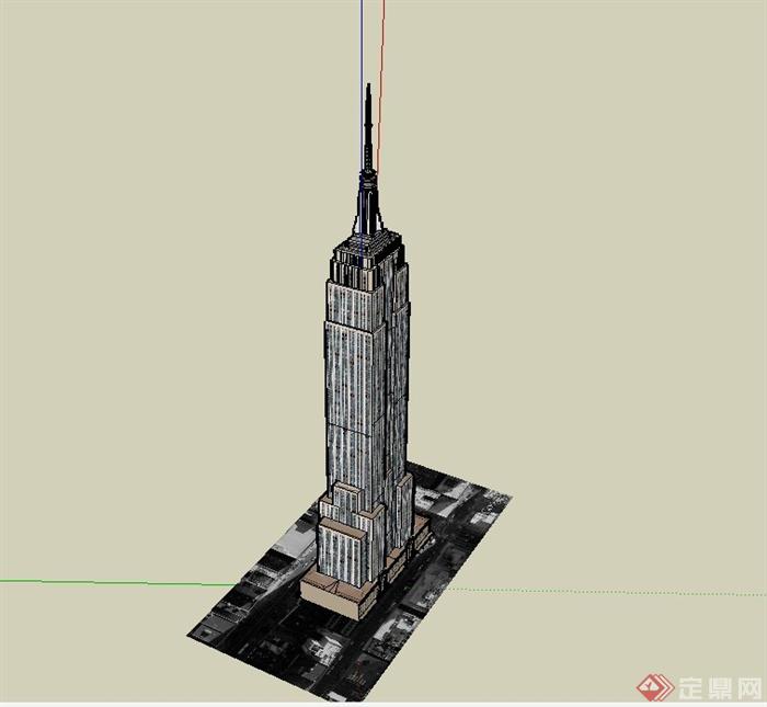 现代某超高层大型企业建筑设计SU模型(3)