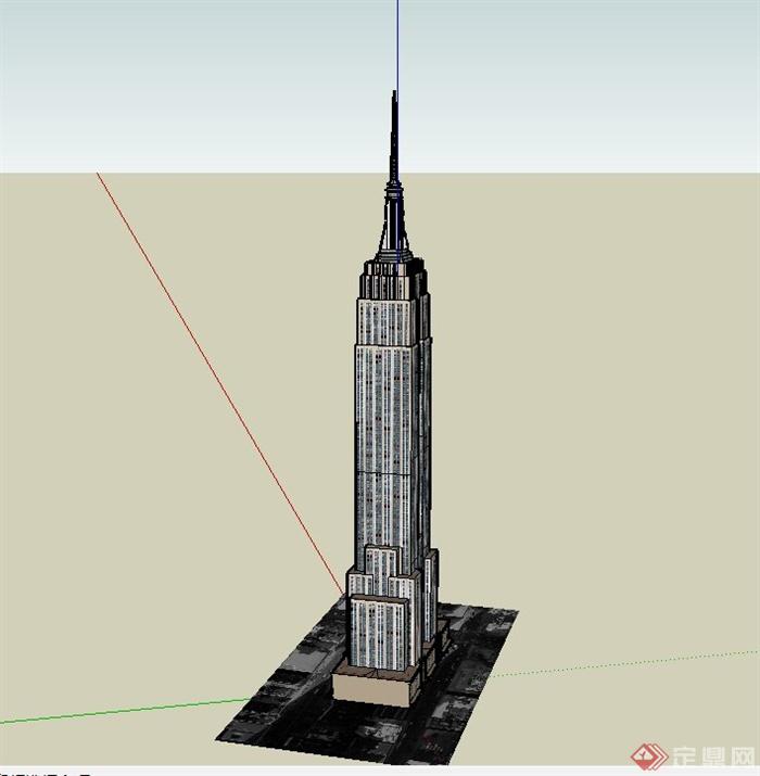 现代某超高层大型企业建筑设计SU模型(2)