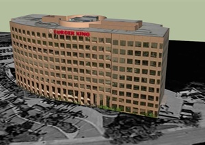 汉堡王总部建筑设计SU(草图大师)模型