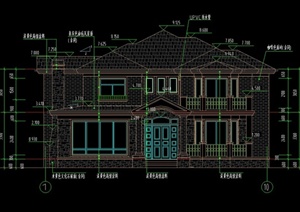 某现代风格两层别墅建筑设计CAD方案图