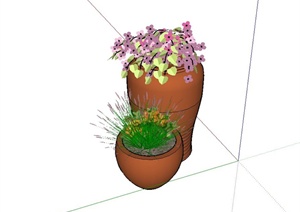 两个园林花坛景观设计SU(草图大师)模型