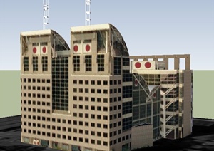 现代司法大楼建筑设计SU(草图大师)模型