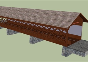 棚桥设计SU(草图大师)模型