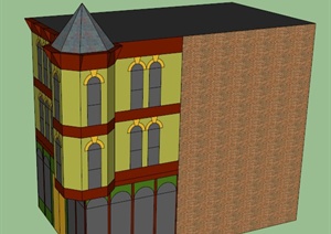 一栋独特建筑设计SU(草图大师)模型