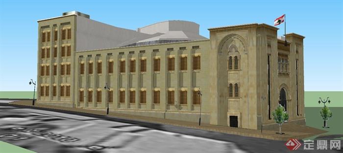 某欧式风格议会厅建筑设计SU模型(2)
