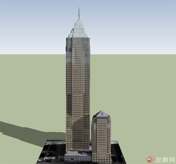 现代某高层办公大厦建筑设计US模型(2)