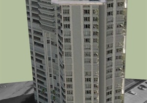 公寓楼建筑设计SU(草图大师)模型