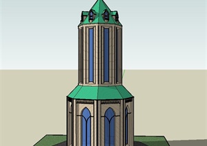 某高层教堂摩天大楼建筑设计SU(草图大师)模型