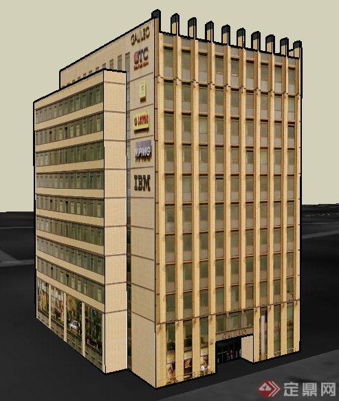 某现代商业及办公楼建筑设计SU模型(2)