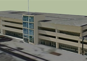 某大学车站停车场建筑设计SU(草图大师)模型