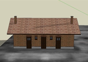 某单层居民住宅小屋建筑设计SU(草图大师)模型