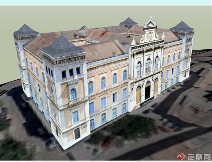 迪浦塔希诺酒店建筑设计SU模型(1)