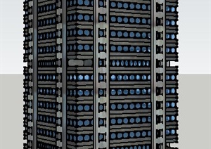 某地一栋高层办公楼建筑SU(草图大师)模型