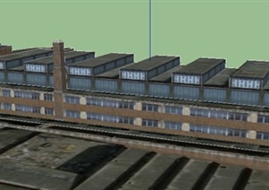 某多层仓库厂房建筑设计SU(草图大师)模型