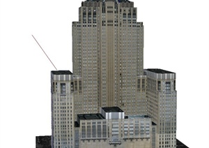现代高层行政办公大楼建筑设计SU(草图大师)模型