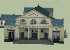 某欧式校园商铺建筑设计SU(草图大师)模型