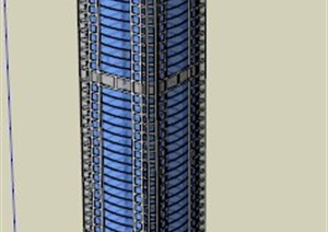 特色酒店大楼建筑设计SU(草图大师)模型