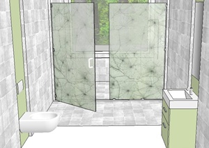 现代风格住宅卫生间室内设计SU(草图大师)模型