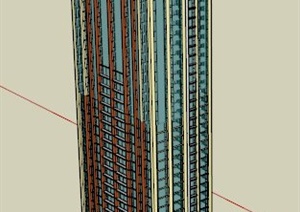 商住大厦建筑设计SU(草图大师)模型