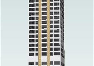 独栋高层现代商务楼建筑设计SU(草图大师)模型