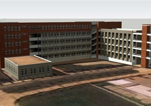 中心区教学楼建筑设计SU(草图大师)模型