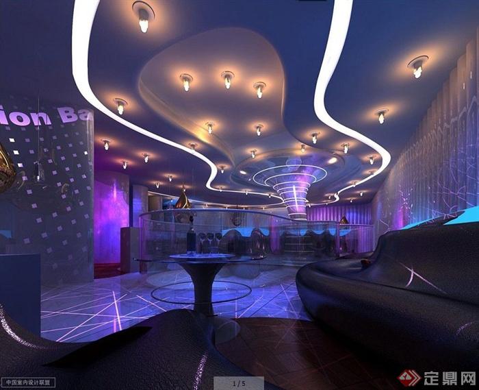 400平米时尚情趣酒吧室内设计方案图（含效果图）