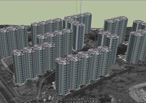 住宅区建筑设计SU(草图大师)模型