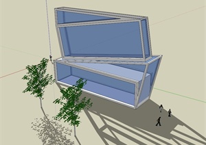 一栋建筑造型框架设计SU(草图大师)模型