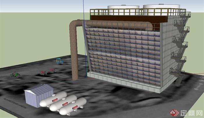 某地涡轮工业建筑设计SU模型(1)
