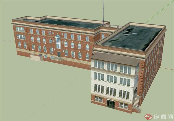 学生服务大楼建筑设计SU模型(1)