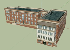 学生服务大楼建筑设计SU(草图大师)模型