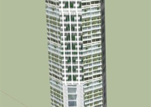 某办公大楼建筑设计SU(草图大师)模型2
