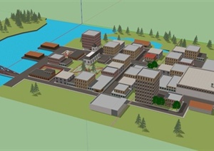 城市建筑规划设计SU(草图大师)模型2