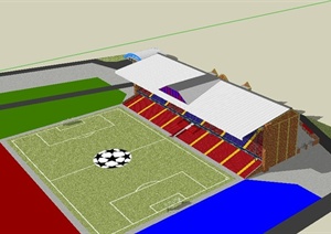 现代某足球场建筑设计SU(草图大师)模型