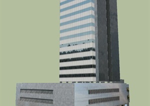 现代风格星级酒店建筑设计SU(草图大师)模型