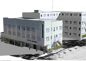 商场酒店建筑设计SU(草图大师)模型1