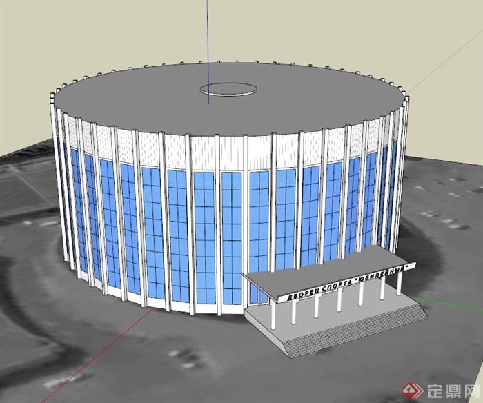 育碧公司大楼建筑设计SU模型(1)