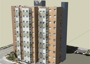 公寓住宅建筑设计SU(草图大师)模型