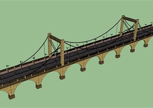 车行高速大桥建筑设计SU(草图大师)模型