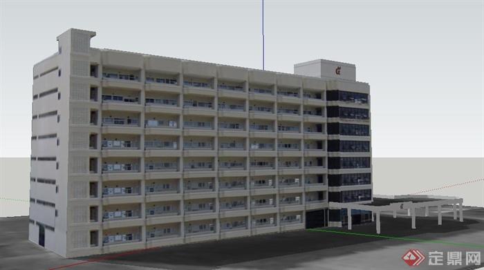 某现代8层办公楼建筑设计SU模型(2)