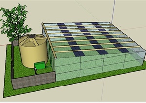 现代风格智能温室建筑设计SU(草图大师)模型