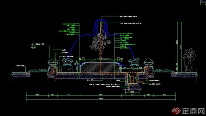 园林景观雕塑喷泉设计CAD施工详图(1)