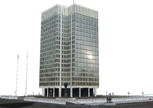 某现代市政服务大楼建筑设计SU(草图大师)模型