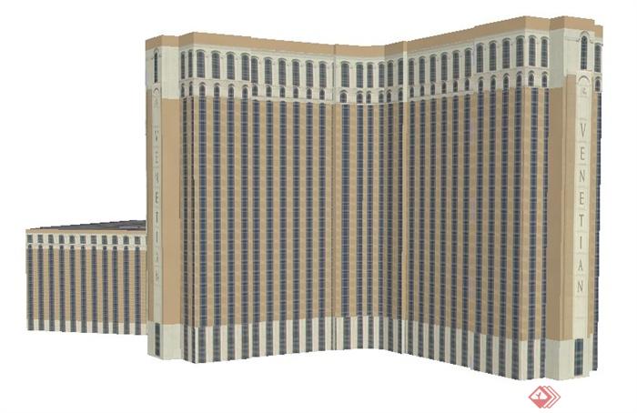 现代高层酒店建筑SU模型(2)