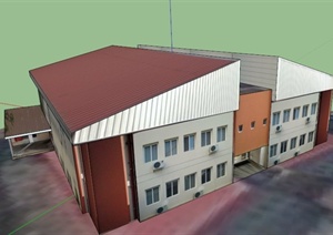 学校建筑设计SU(草图大师)模型1