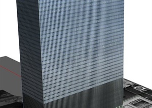 某综合大楼建筑设计SU(草图大师)模型2